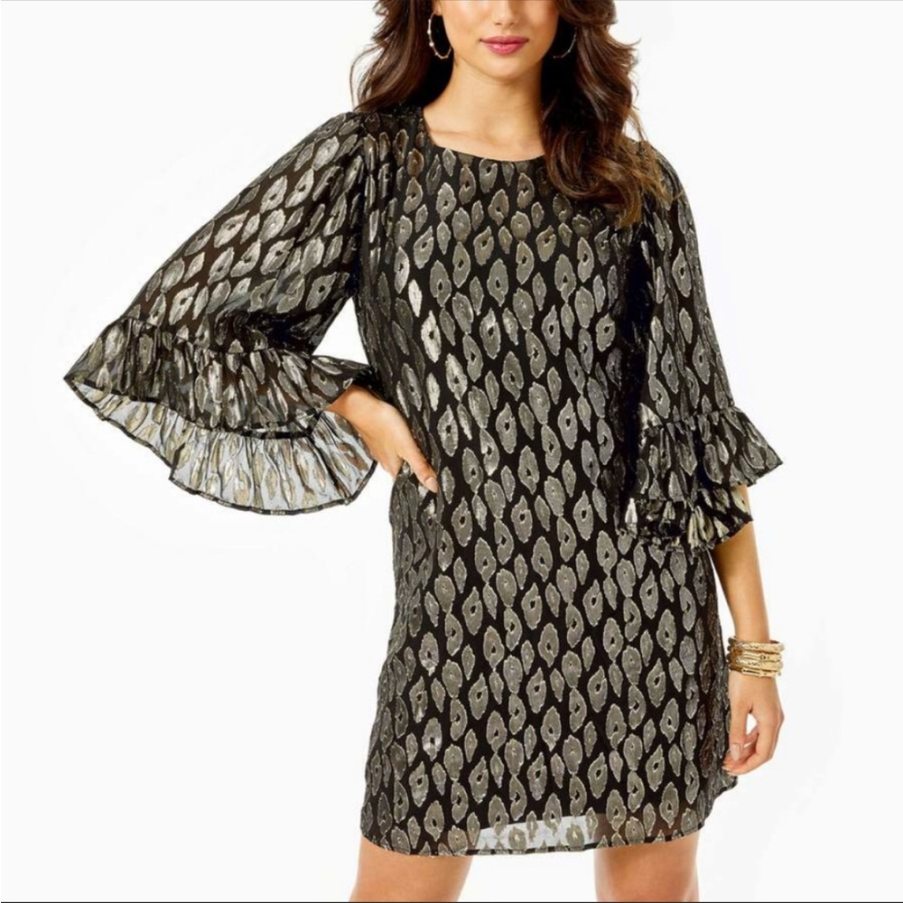 Lilly Pulitzer Onyx Leo Francis Silk Dress